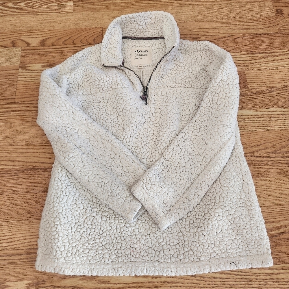 EUC Dylan Cozy White Sherpa Pullover, Size S